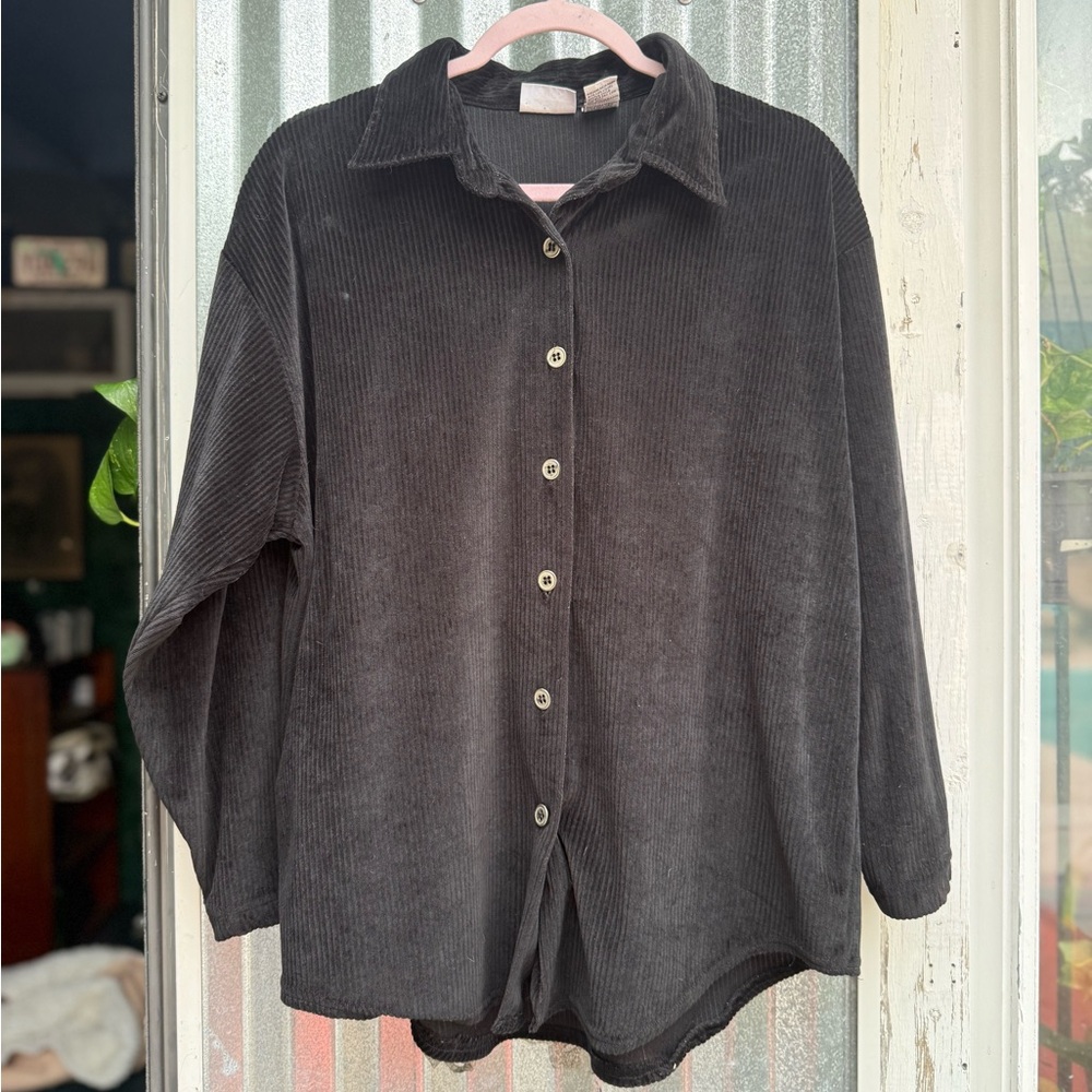 Basic Editions Vintage Lightweight Corduroy Button Up Shirt